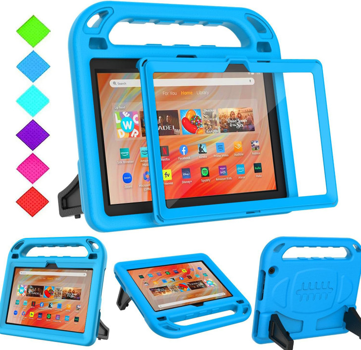 BMOUO Kids Case for Fire HD 10 Tablet with Screen Protector, Blue
