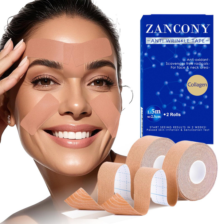 Collagen Tape for Wrinkles, DIY Cuttable Facial Tape for Full Face Anti Wrinkle Care, Gentle Skin Smoothing &