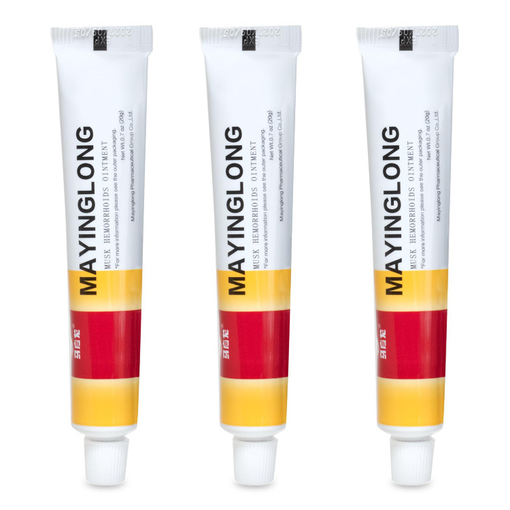 Mayinglong Musk Hemorrhoids Ointment (3 x 20g Tubes) 60g (2.12 oz Total)