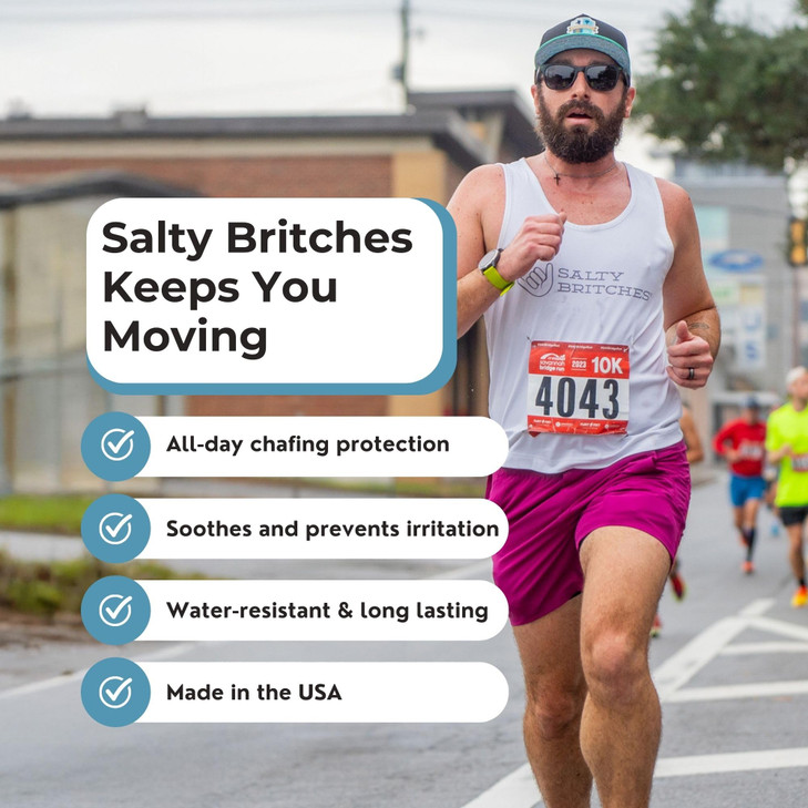 Salty Britches Waterproof Anti Chafing Ointment, Chafing Gel, Half Marathon Essentials, Anti-Chafe, Military Gear