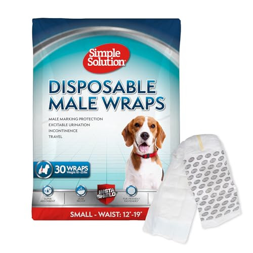 Simple Solution Male Dog Diapers, Disposable Belly Bands, S, 30 Count