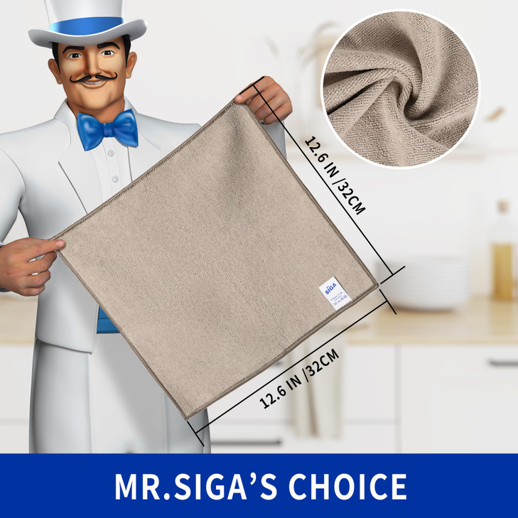 MR.SIGA Microfiber Cleaning Cloths, Streak Free Microfiber Towels, 12 Pack