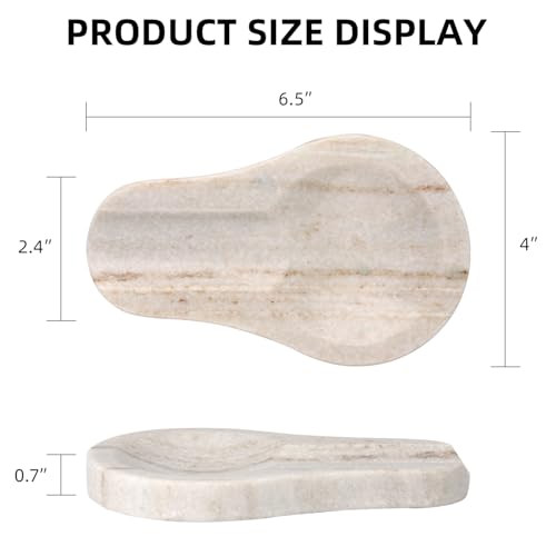 HESHIBI Marble Spoon Rest, Viva Jade, 4 * 6.5
