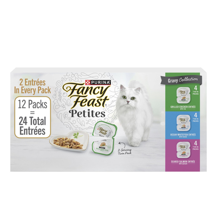 Purina Fancy Feast Petites Gravy Wet Cat Food Variety Pack, 2.8 oz, 12-Pack