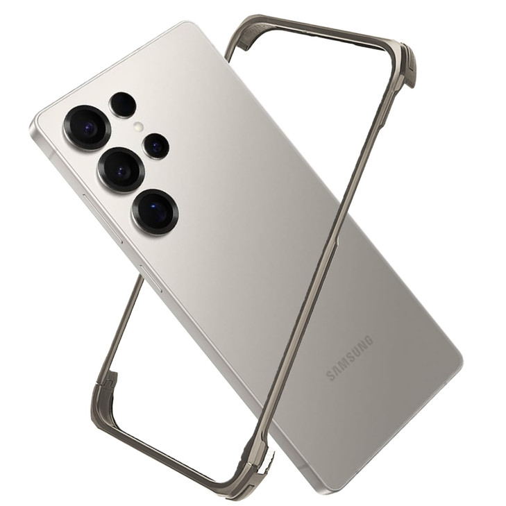 Hiooloon for Samsung Galaxy S25 Ultra Metal Bumper Case Frameless, Slim Fit No Back No Frame Backless Metal Bumper 4
