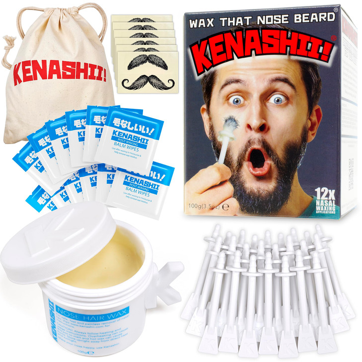 KENASHII Nose Wax Kit | 100 g Wax, 24 Applicators | The Original & Best Nose and Ear Hair Removal Kit from Kenashii |