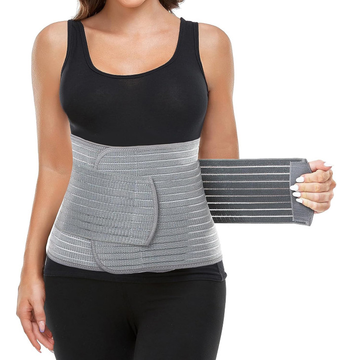 MAMODY Postpartum Belly Wrap Belly Band Abdominal Binder Post Surgery 9.5"