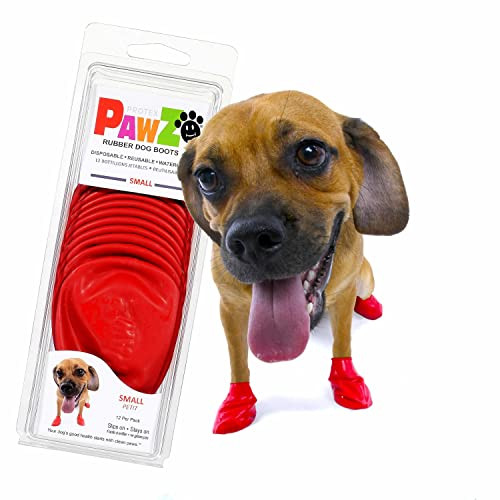 PawZ Rubber Dog Boots for Small Paws - All-Weather Waterproof Dog Shoes, Anti-Slip Traction for Rain, Snow, Mud & Hot