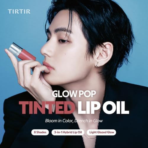 TIRTIR Glow Pop Tinted Lip Oil #8 Hush Plum | Korean makeup, Weightless Glossy Lip Tint Stain, Hydrating&Long Lasting,