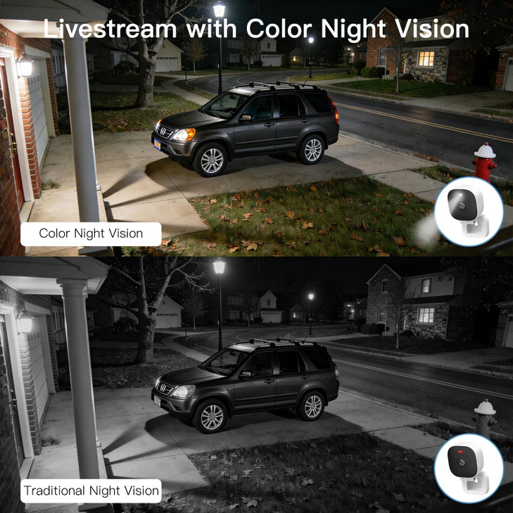 VIMTAG Security Camera Outdoor Indoor, 2.5K Cameras for Home Security Pet/Dog, Color Night Vision, Baby Monitor,