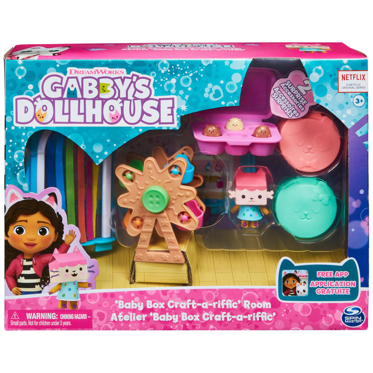 Gabby's Dollhouse, Baby Box Cat Craft-A-Riffic Room with Exclusive Figure, Accessories, Furniture and Dollhouse