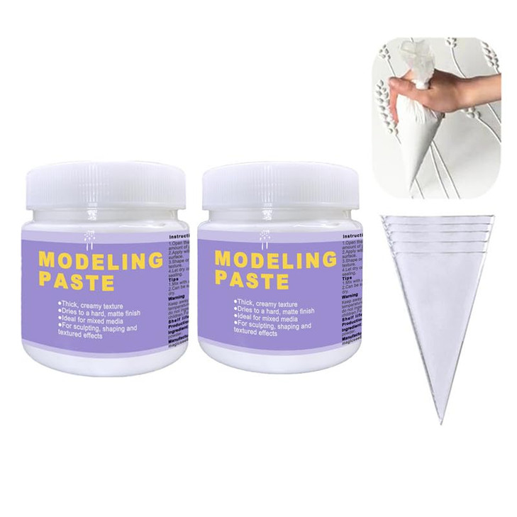21.16oz/600ml White Modeling Paste for Textured Art 3D Sculpture Painting Paint High Density, Acrylic Medium, Texture