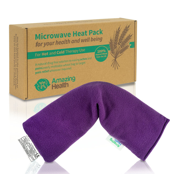 Microwavable Heating Pad for Neck, Back & Shoulders - Heating Bean Bag Microwavable Pillow - Cleaned Wheat & Lavender