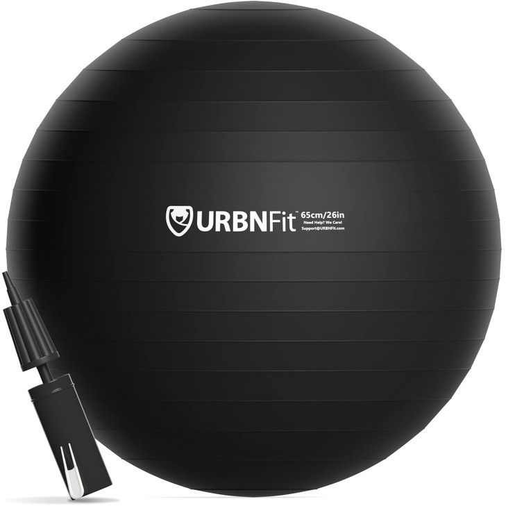 URBNFit Exercise Ball - Yoga Ball in Multiple Sizes for Yoga, Pilates, Pregnancy, Stability - Anti-Burst Swiss Balance