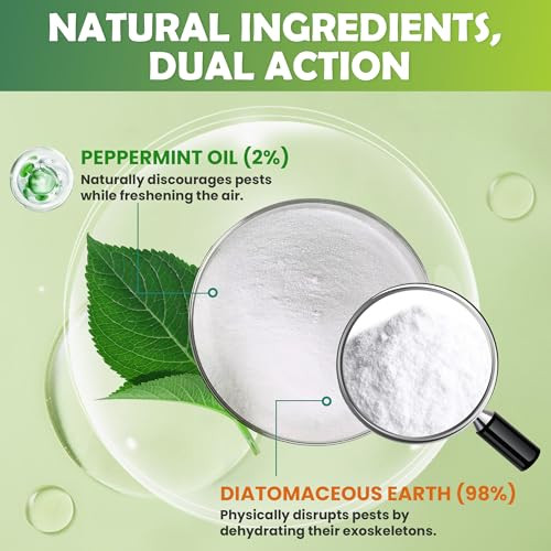 Diatomaceous Earth Food Grade & Peppermint Powder for Crawling Insect and Pest Control  1 lb