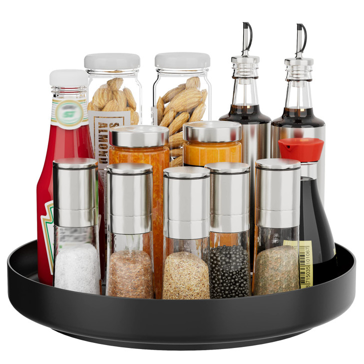 Ovicar Lazy Susan Turntable Organizer - 11 inch Rotating Spice Rack Metal Lazy Susan for Cabinet Pantry Kitchen