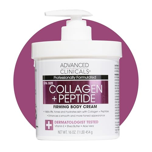 Advanced Clinicals Collagen Peptides Body Lotion & Face Moisturizer | Peptide Infused Collagen Lotion For Women & Men