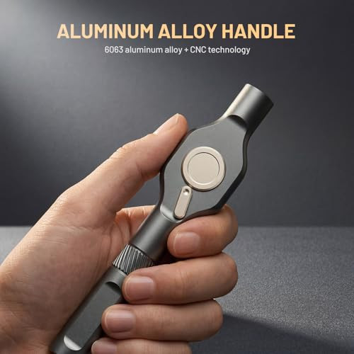 ATuMan 24 in 1 magnetic ratchet screwdriver set, Mini Bit Driver Kit with Reversible T-Handle, 40-Tooth Magnetic
