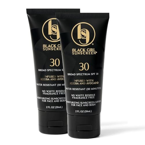 Black Girl Sunscreen SPF 30 Sun Lotion for Face & Body - 2 Fl Oz (2 Pack)
