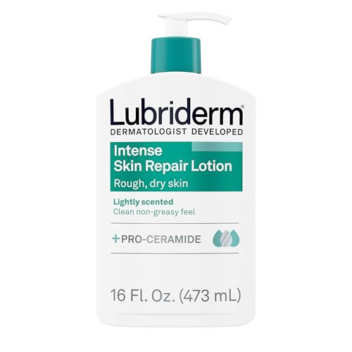 Lubriderm Intense Skin Repair Moisturizing Hand & Body Lotion + Pro-Ceramide, 48-Hour Hydration for Rough, Dry, & Sensitive Skin, Non-Greasy, Hypoall