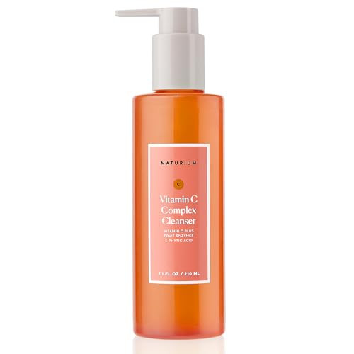 Naturium Vitamin C Complex Cleanser, Gently Exfoliating & Deeply Cleansing Foaming Face Wash Gel with Phytic Acid &