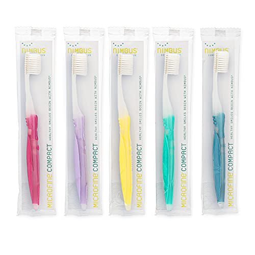 Nimbus Extra Soft Toothbrushes (Compact Size Head) Periodontist Design Tapered Bristles for Sensitive Teeth and