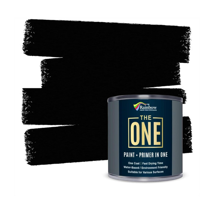 THE ONE All-In-One Paint & Primer - Black Matte, 8.5 Fl Oz/250ml Sample | 1 Coat Formula | Easy Indoor & Outdoor
