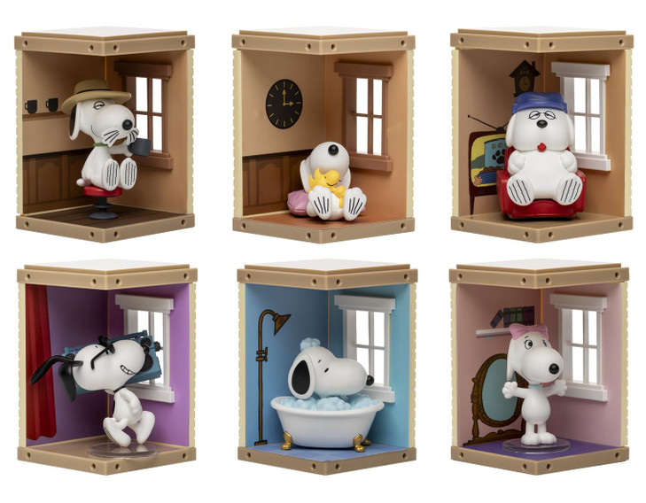 YuMe Peanuts Snoopy Hero Box Blind Box Home Sweet Home Series Mystery Collectible Figure, 1 Blind Box