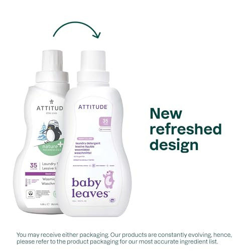 ATTITUDE Baby Laundry Detergent, EWG Verified, Plant and Mineral-Based Formula, HE Compatible, Vegan Household