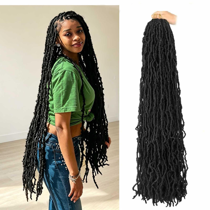 7 Packs Soft Locs Crochet Hair for Black Women 36 Inch Faux Locs 1B