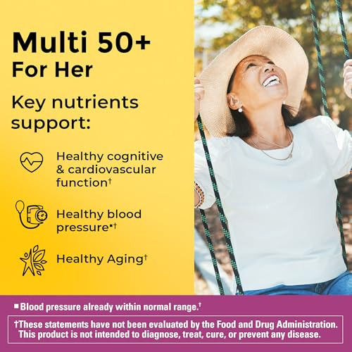 Nature Made Multivitamin For Women 50+ No Iron, Multivitamins for Women 50 Plus, Daily Nutritional Support, Nature Made Multi Vitamins, 90 Tablets, 9