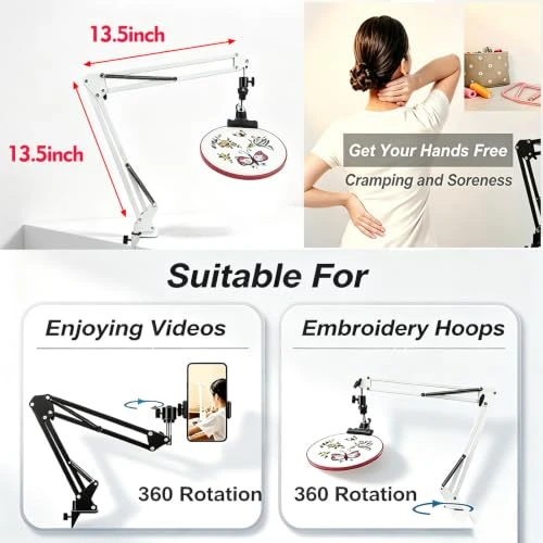Embroidery Hoop Holder Adjust Embroidery Hoop Stand Metal Embroidery Stand Folding Embroidery Stand Cross Stitch Stand