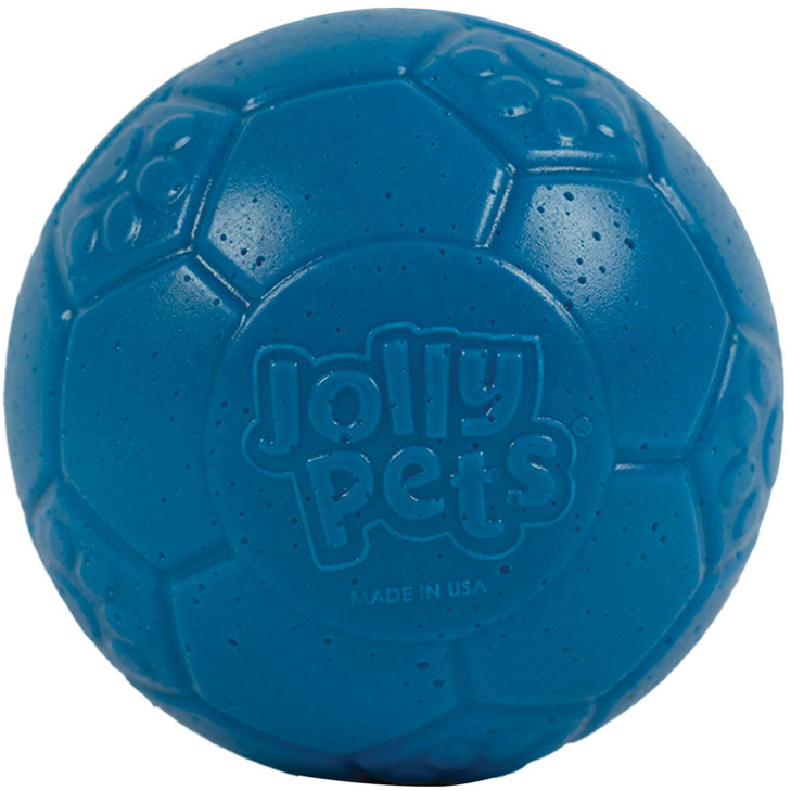 Jolly Pets Large Soccer Ball Floating-Bouncing Dog Toy, 8 inch Diameter, Ocean Blue