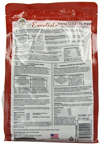 Oxbow Essentials Young Guinea Pig Food, High Fiber Guinea Pig Pellets, 5 lb