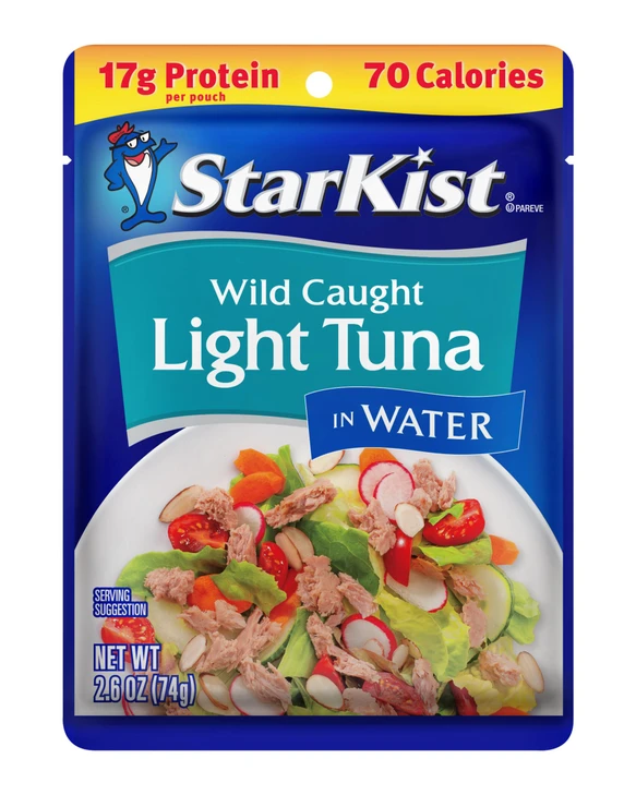 StarKist Wild Caught Light Tuna in Water, 2.6oz Pouch, 12-Pack