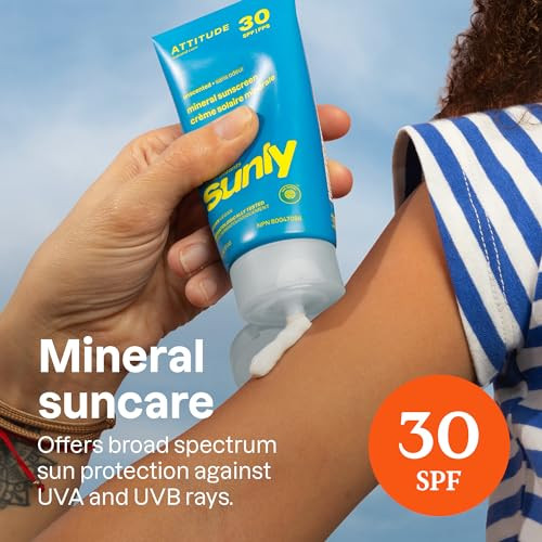 ATTITUDE Mineral Sunscreen for Baby and Kids, EWG Verified, Broad Spectrum UVA/UVB, Dermatologically Tested, Plant and