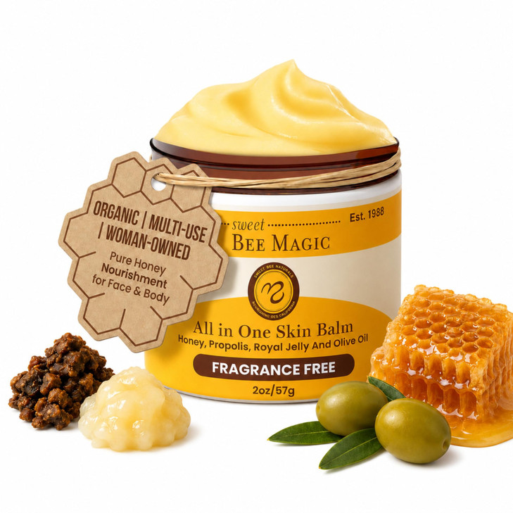 Medicine Mama's Apothecary Sweet Bee Magic Organic Honey Bee Balm for Face, Skin & Body - All in One Honey Balm -