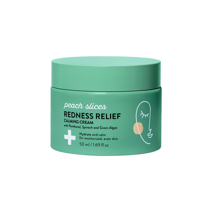 Peach Slices - Redness Relief Calming Cream (1.69 oz) - Hydrate & Calm - Moisturized, Even Skin - Panthenol, Spinach,