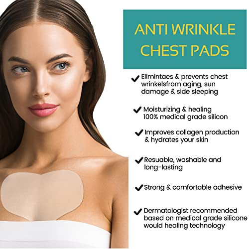 AGOPLEE Chest Wrinkle Pads, Pack of 5 100% Medical Grade Anti-Aging Advanced Skin Firming Tightening & Moisturizing