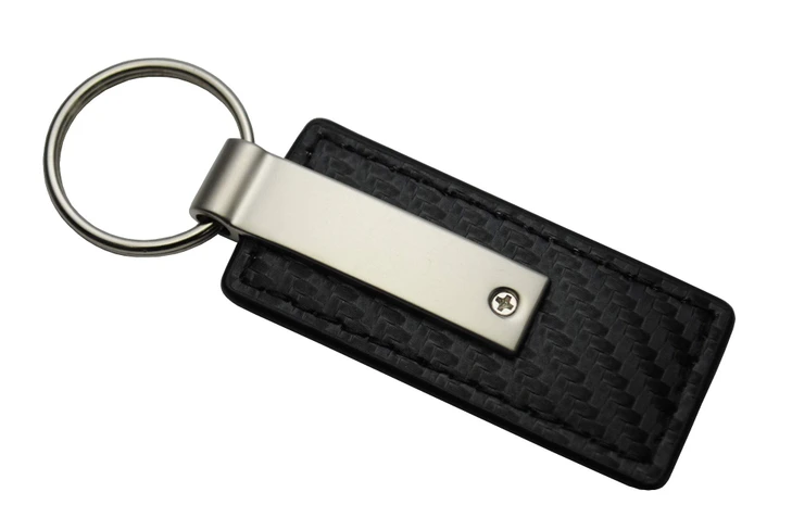 AU-TOMOTIVE GOLD Carbon Fiber Rectangular Leather Key Chain for Toyota (Black)