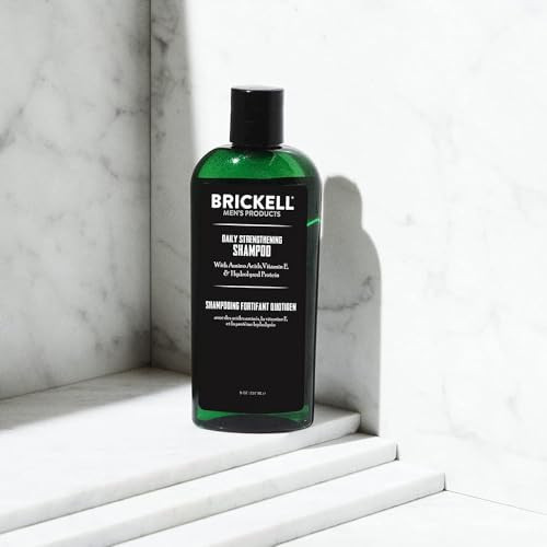 Brickell Men's Products Daily Strengthening Shampoo for Men, Mint & Tea Tree Oil To Soothe Dry and Itchy Scalp,