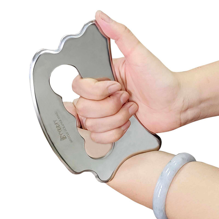 BYYDDIY Stainless Steel Massage Scraper Tool for Large Hands, Derma Edge Massage Tools,Gua Sha Scraping Tool for