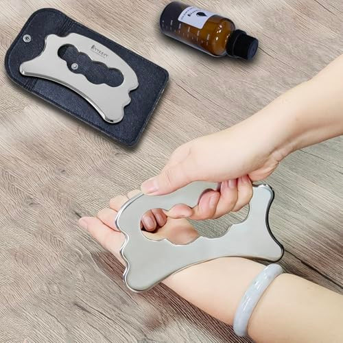 BYYDDIY Stainless Steel Massage Scraper Tool for Large Hands, Derma Edge Massage Tools,Gua Sha Scraping Tool for
