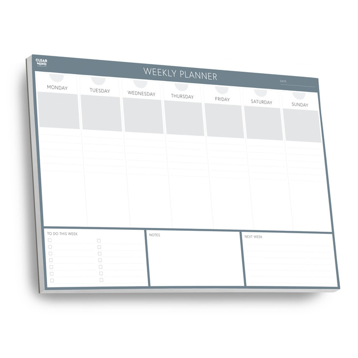 Clear Mind Concepts Weekly Desk Planner, Undated Tear-Off Pad, Large