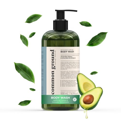 COMMON GROUND Natural Body Wash - Paraben & Cruelty Free, Vegan, Plant-Based, Botanical Freesia Scent & Avocado Oil