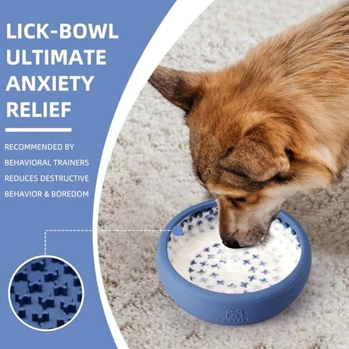 Dog Lick Bowl, Bestalk Anxiety Relief Lick Mat for Dogs, Non-Slip Freeze Licking Bowl Enrichment Puzzle Feeder for