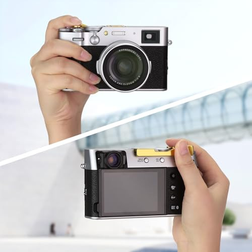 Haoge THB-XVG Metal Thumb Up Rest Hand Grip for Fujifilm X100VI Fujinon X100V Camera Accessories Gold Hot Shoe Thumb Up