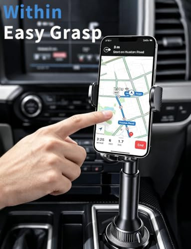 LISEN Cup Holder Phone Holder [No Shaking] Phone Holder for Car, 360° Adjustable iPhone Holder Car Accessories for
