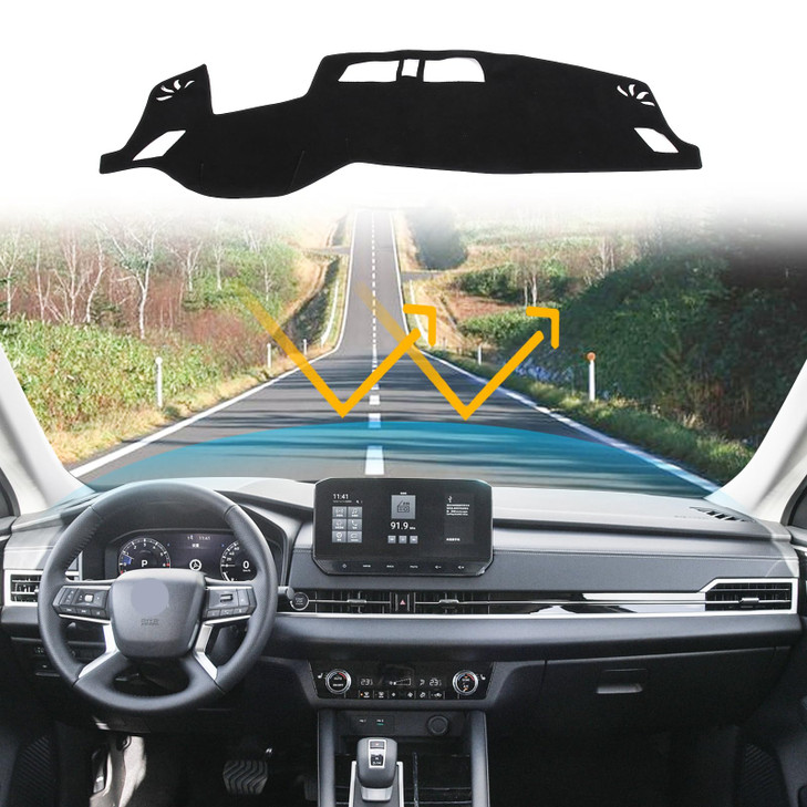 LLKUANG Dash Cover Mat Dashboard Mat Compatible with Mitsubishi Outlander 2023 2024 2025 2026,Polyester Car Dashboard