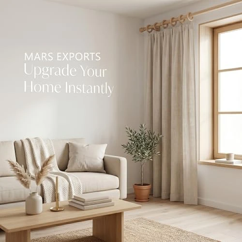 Mars Exports 24 Pieces 2.5 Inch Wooden Drapery Curtain Rod Rings for 1.5 inch Rod Pole, 1.75 INCHES Inner Dia, Natural